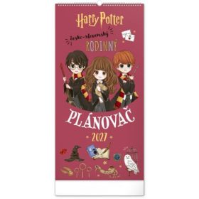   Nástenný kalendár Rodinný plánovací Harry Potter CZ/SK 2027, 21 x 42 cm