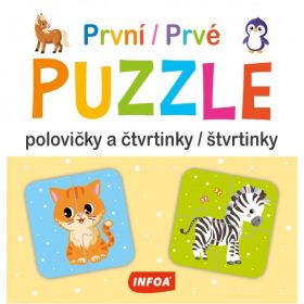 Krabička - Prvé puzzle - polovičky a štvrtinky