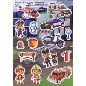 Svietiace 3D nálepky - Hasiči a policajti